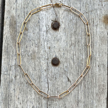 14k Gold Paperclip Chain Styled Necklace copyright chisholm trail designs 2025