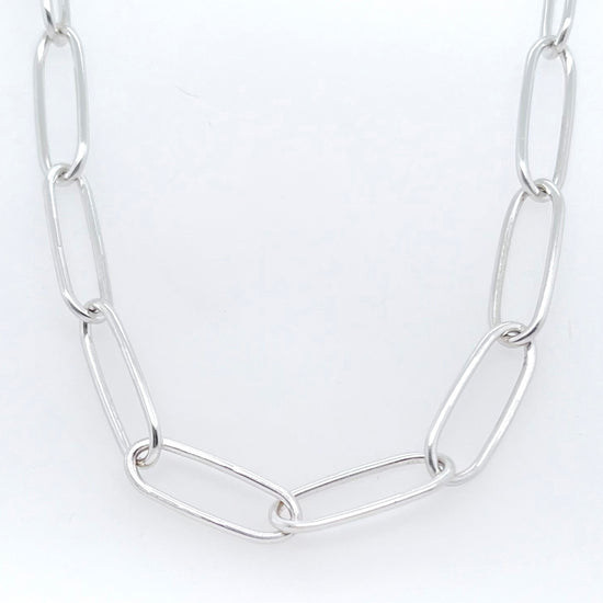 Argentium Silver Paperclip Link Style Necklace copyright chisholm trail designs 2025