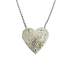 Argentium Silver Big Riveted Heart Pendant Necklace copyright chisholm trail designs 2025
