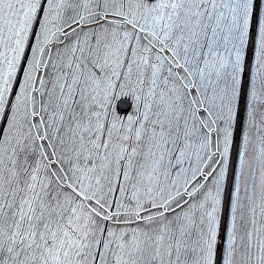 Argentium Silver Paperclip Link Style Necklace copyright chisholm trail designs 2025