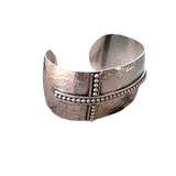 Argentium Silver Beaded Cross Cuff Bracelet