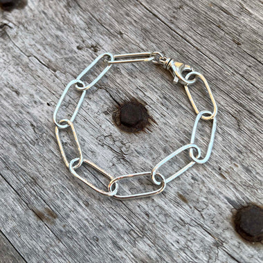 Argentium Silver Paperclip Link Style Bracelet