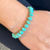 Kingman Turquoise Rondelle Bead Bracelet with 14k Gold Beads