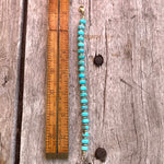 Kingman Turquoise Rondelle Bead Bracelet with 14k Gold Beads