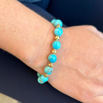 Turquoise Bracelet with 14k Gold Beads