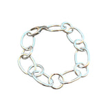 Argentium Silver Big Oval and Circle Link Bracelet