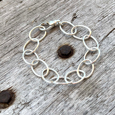 Silver Oval Link Bracelet