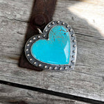 Big Heart Shaped Kingman Turquoise Pendant Argentium Silver copyright chisholm trail designs 2025