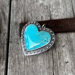 Big Heart Shaped Kingman Turquoise Pendant Argentium Silver copyright chisholm trail designs 2025