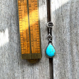 Sterling Silver Kingman Turquoise Dangle Earring with Sterling silver Branch and Flower