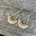 Argentium Silver Eclipse Dangle Earrings with 18k Gold