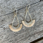 Argentium Silver Eclipse Dangle Earrings with 18k Gold