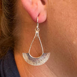 Argentium Silver Eclipse Dangle Earrings with 18k Gold