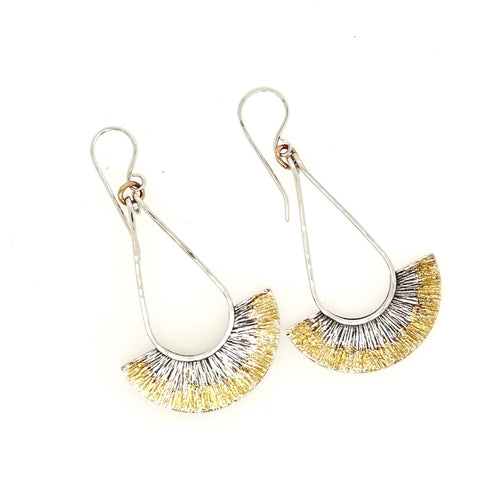 18k Gold and Argentium Silver Dangle Earrings