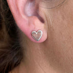 Silver Pretty Perfect Classic Heart Stud Earrings