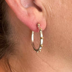 Classic Hoop Earring with 18k Yellow Gold Beads