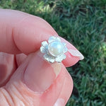 Argentium Silver Petite AA Akoya White Pearl Stud Earrings