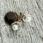 Argentium Silver Petite AA Akoya White Pearl Stud Earrings