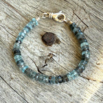 Faceted Aquamarine Beaded Bracelet copyright chisholm trail designs 2025