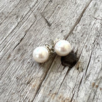 Freshwater Cultured 12mm White Pearl Stud Earrings copyright chisholm trail designs 2025
