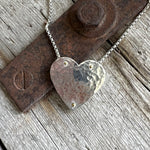 Silver Big Heart Pendant Necklace