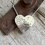 Silver Big Heart Pendant Necklace