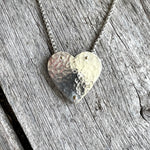 Silver Big Heart Pendant Necklace