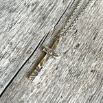 Tooled Leather Sterling Silver Cross Necklace