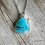 Turquoise Necklace Rare Shadow Matrix Kingman Cabochon