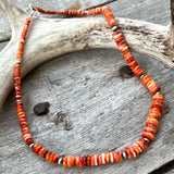 20" Spiny Oyster Graduated Rondelles and Navajo Pearls Necklace