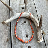 20" Spiny Oyster Graduated Rondelles and Navajo Pearls Necklace