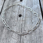 Silver Paperclip Link Style Necklace