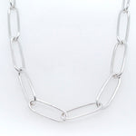 Silver Paperclip Link Style Necklace