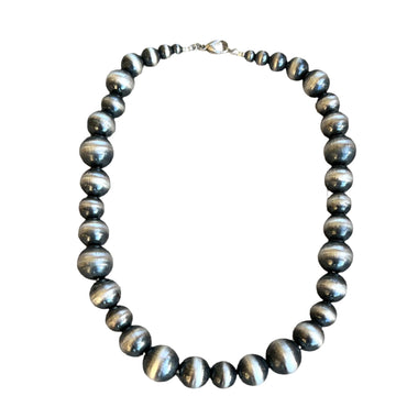 Navajo Pearl Necklace with Alternating Sized Beads, 18" Length