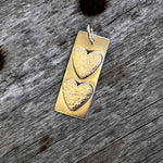 Silver Double Heart Dog Tag Pendant