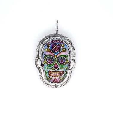 Sugar Skull Sterling Silver Pendant Jewelry