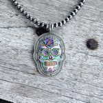 Sugar Skull Sterling Silver Pendant Jewelry