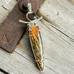 Sterling Sterling Cherry Creek Jasper with 12mm Smokey Quartz Pendant