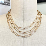 14k Gold Paperclip Chain Styled Necklace