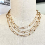 19" 14k Gold Paperclip Chain Styled Necklace