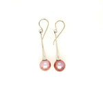 Pink 10mm Cultured Pearl Sterling Silver Dangle Earrings copyright chisholm trail designs 2025