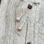 Pink 10mm Cultured Pearl Sterling Silver Dangle Earrings copyright chisholm trail designs 2025