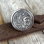 Alexander the Great Reproduction Coin Ring, Size 8.5, Argentium Silver