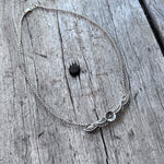 Sterling Silver Flower and Feather Necklace copyright chisholm trail designs 2025