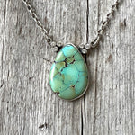 Sterling Silver Teardrop Shape Turquoise Necklace copyright chisholm trail designs 2025