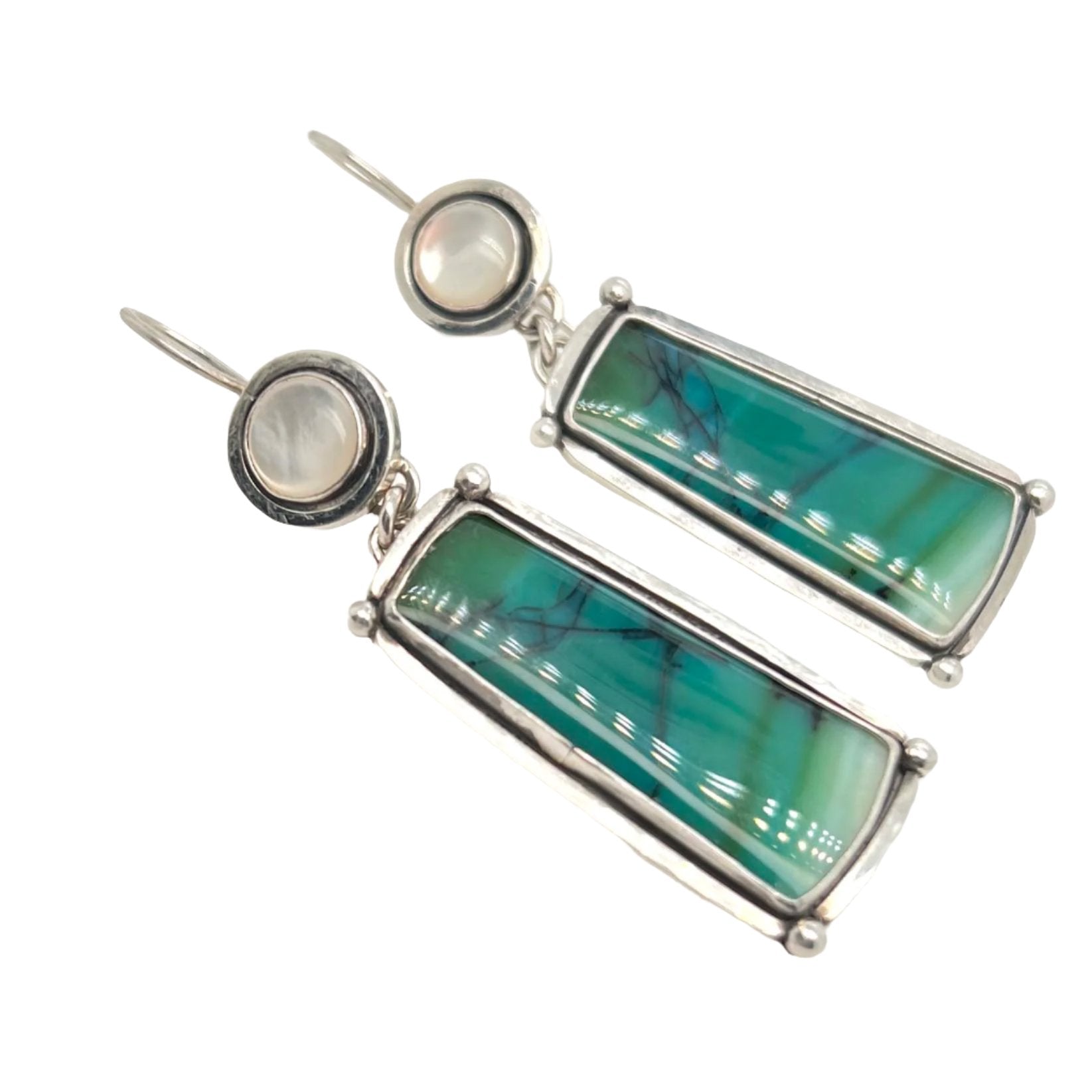 Blue Opal  Dangle Earrings