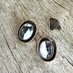 Sterling Silver White Buffalo Shadow Box Style Earrings