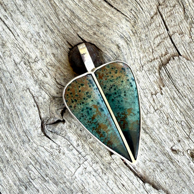 Morning Dew Jasper Split Heart Pendant
