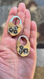 Sterling Silver Flower Garden Dangle Earrings