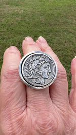 Silver Alexander the Great Coin Ring